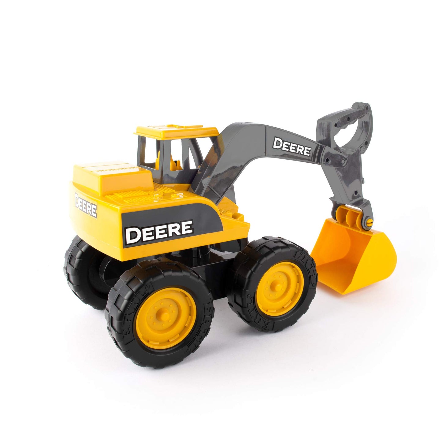 TOMY John Deere Sandbox Big Scoop Excavator Toy, 15" Construction Vehicle with Tilting Dump Bed, Toddler Sandbox Toy, Frustration-Free Packaging