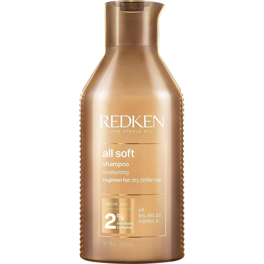 Redken All Soft Shampoo with Argan Oil | Deep Moisture & Hydration for Dry Hair | Softens, Smooths & Adds Shine | Safe for Color-Treated Hair
