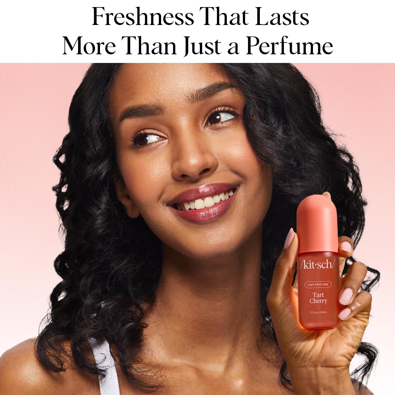 Kitsch Hair Perfume for Women – Tart Cherry | Deodorizing Hair & Body Mist with Odor-Eliminating Tech | Fruity Vanilla Scent, 50mL