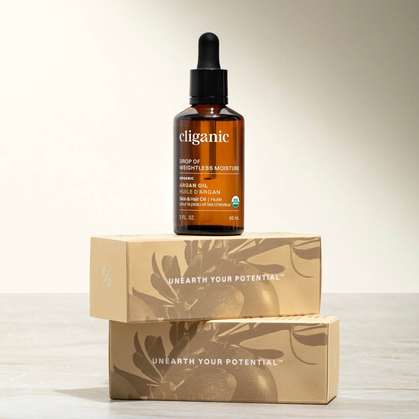 Cliganic Organic Argan Oil, 100% Pure - for Hair, Face & Skin | Cold Pressed Carrier Oil