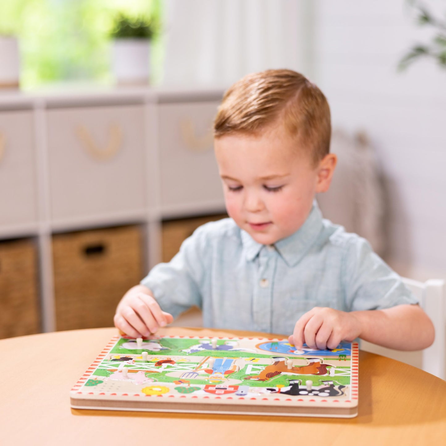 Melissa & Doug Old MacDonald’s Farm Sound Puzzle – 8-Piece Wooden Peg Puzzle with Light-Activated Music, Learning Toy for Toddlers Ages 2+