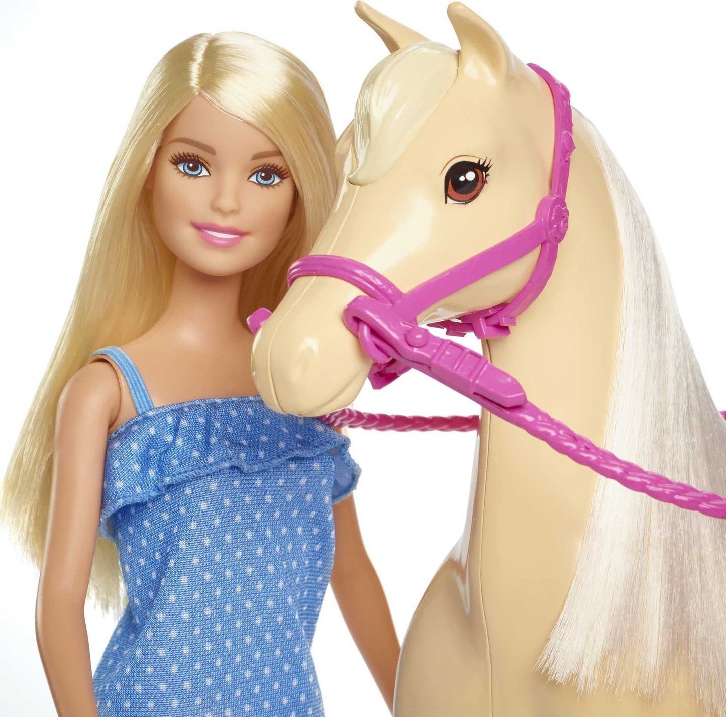 Barbie Playet with Blonde Fashion Doll in Riding Outfit & Light Brown Horse with Saddle, Bridle & Reins (Amazon Exclusive)
