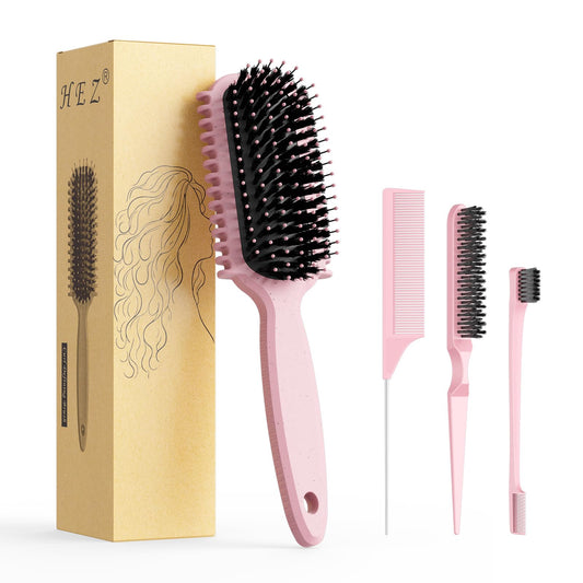 Curl Defining Brush, Curly Hair Brush, Slick Back Hair Brush, For Combing and Shaping Curls in All Hairstyles to Reduce Pulling (Pink)