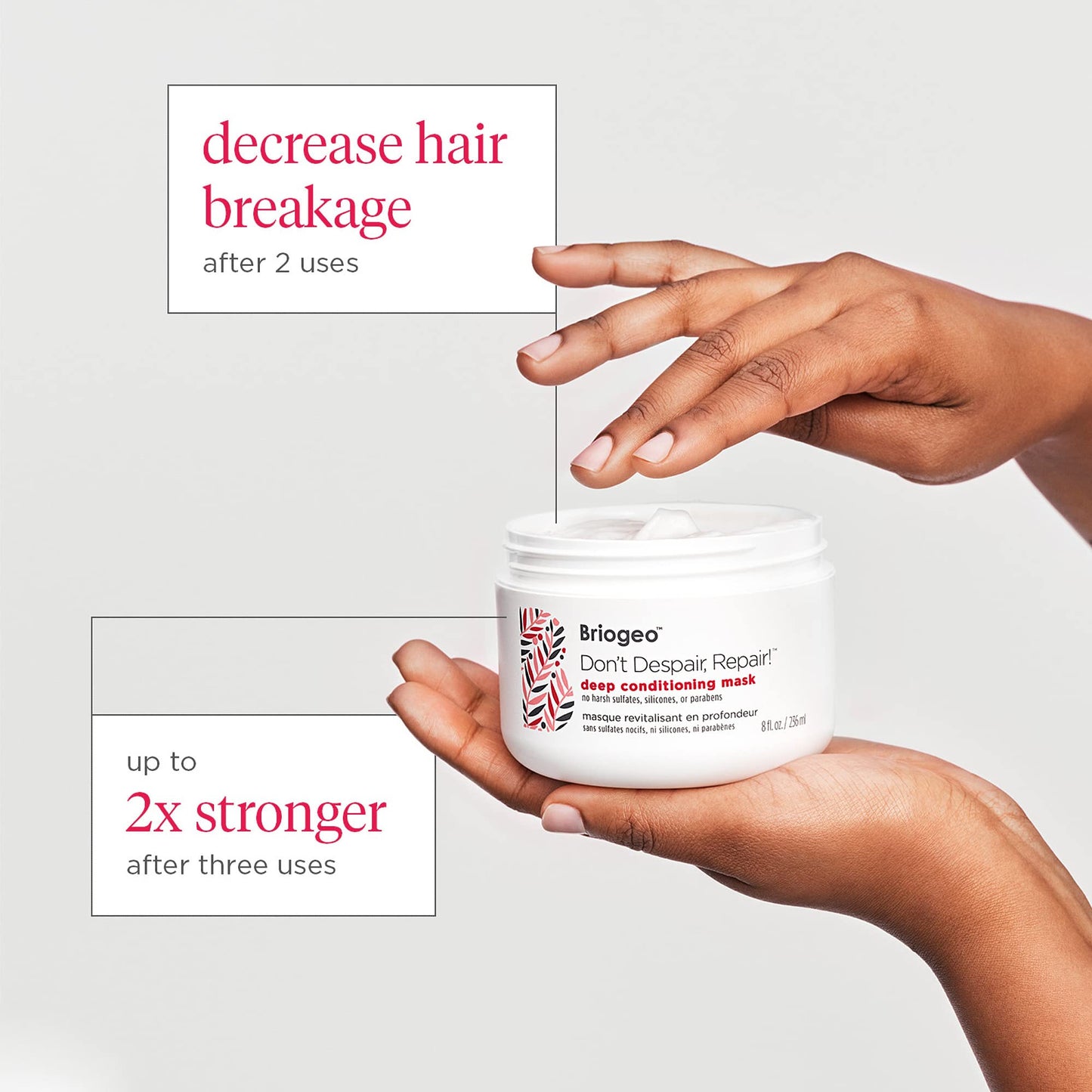 Briogeo Don’t Despair, Repair! Deep Conditioning Mask | Strengthens Dry, Damaged & Color-Treated Hair | Prevents Breakage | Vegan | 8 fl oz