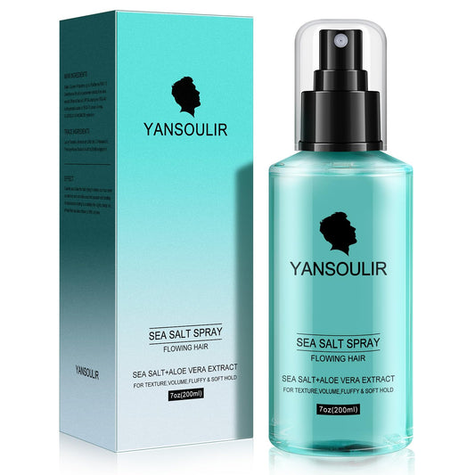 Yansoulir Men's Sea Salt Spray – Natural Hair Texturizer with Sea Salt, Kelp & Aloe Vera for Added Volume, Texture & Soft Hold – 7 oz