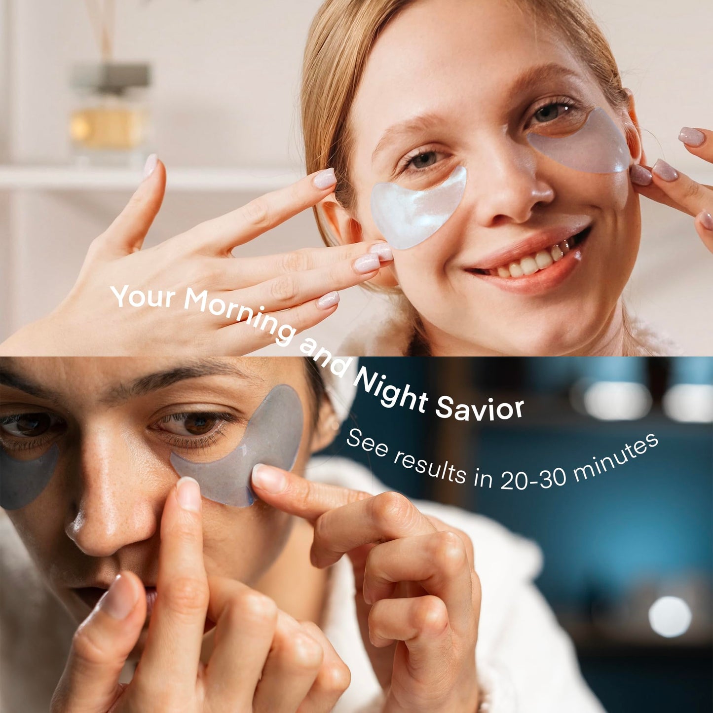 TEREZ & HONOR Korean Hydrogel Under Eye Patches - 60 Masks with Caffeine, Hyaluronic Acid & Niacinamide for Dark Circles, Puffiness & Wrinkles