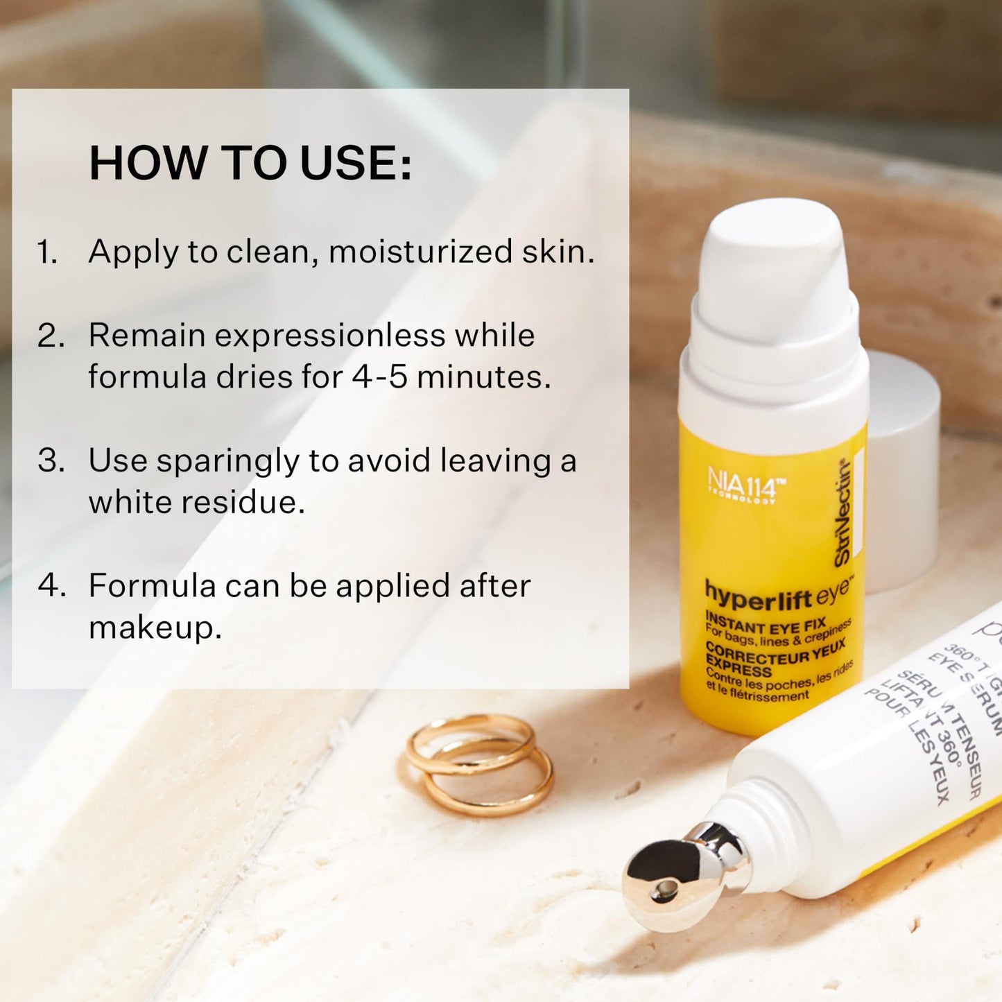 StriVectin Tighten & Lift Hyperlift Eye Cream Instant Eye Fix, Tightening Treatment for Bags, Lines and Crepiness, 0.34 Fl Oz,(Pack of 1)