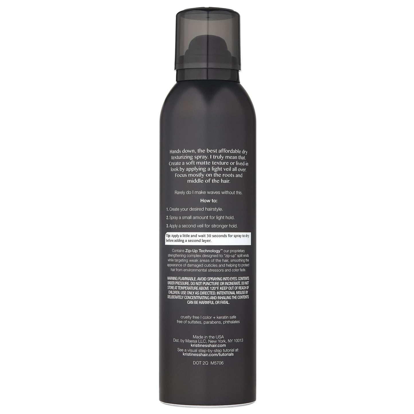 Kristin Ess Dry Texture Spray | Volumizing & Texturizing Hair Spray for Curls, Waves & Fine Hair | Soft Matte Finish, Light Hold, Fresh Pear Scent, 7 oz