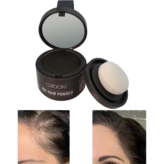 Caboki 10X Volumizing Hair Powder Dark Brown – Covers Bald Spots & Grays, Fills Hairline & Edges, Root Touch-Up for Thinning Hair, Talc-Free''[;[/