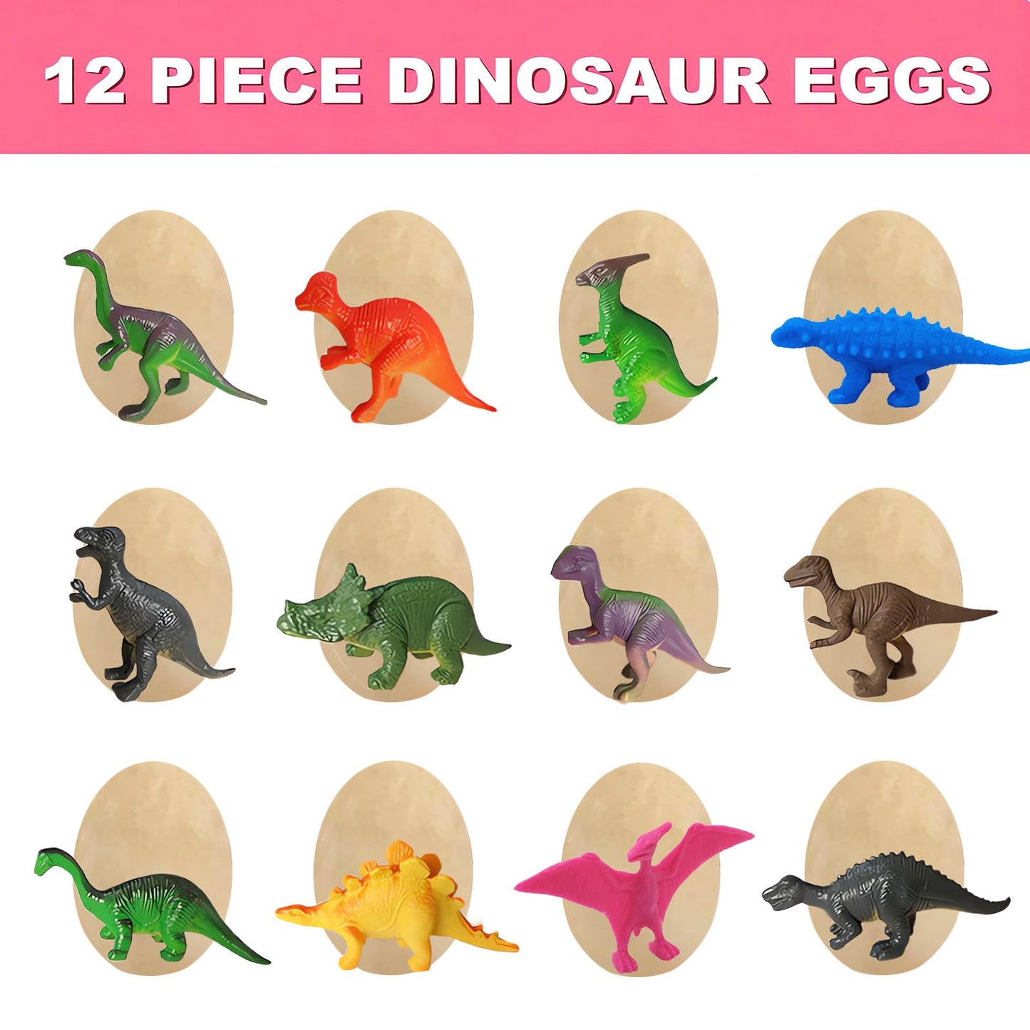 Dino Eggs Dig Kit 12-Pack – Dinosaur Excavation Science Kits for Kids 3-12, Easter Basket & Stocking Stuffer Toys for Boys & Girls