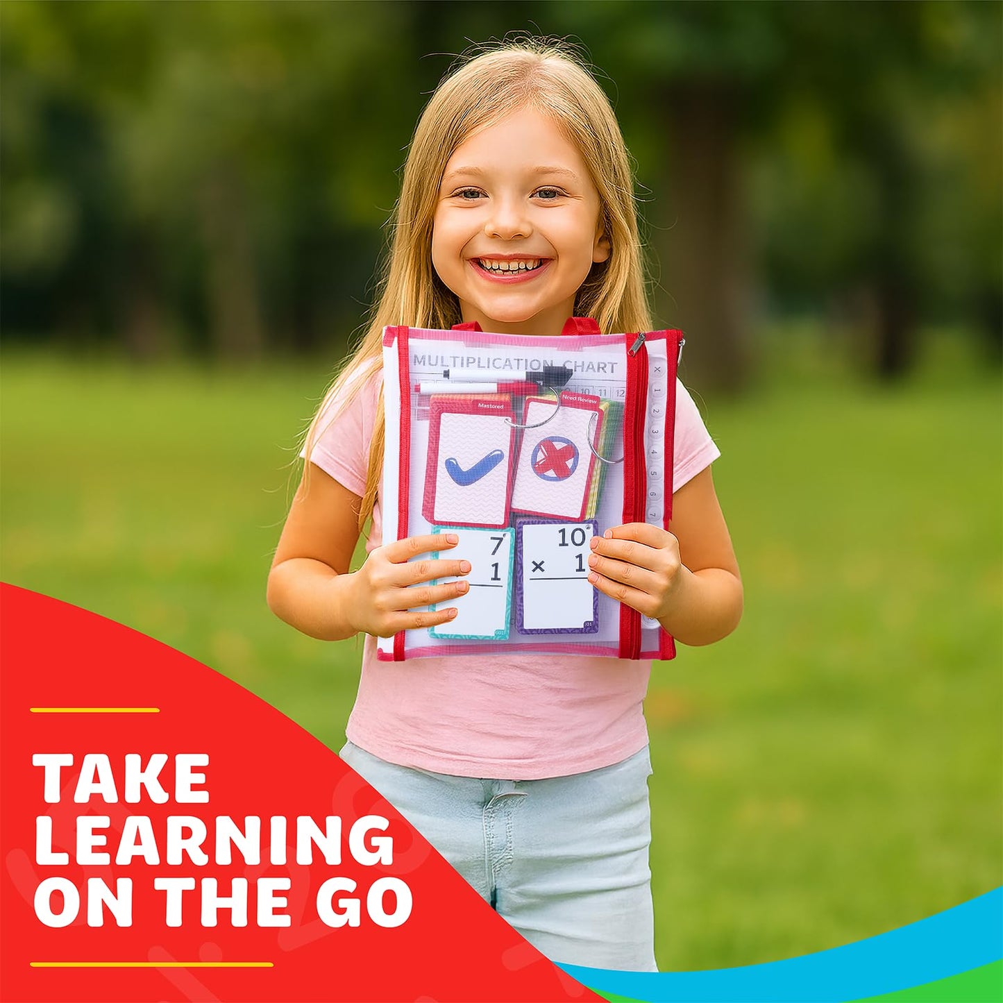 JoyCat Multiplication Flash Cards & Chart - 156 Hole-Punched Times Table Cards for Kids 8+, Math Game & Learning Tool for Grades 3-6