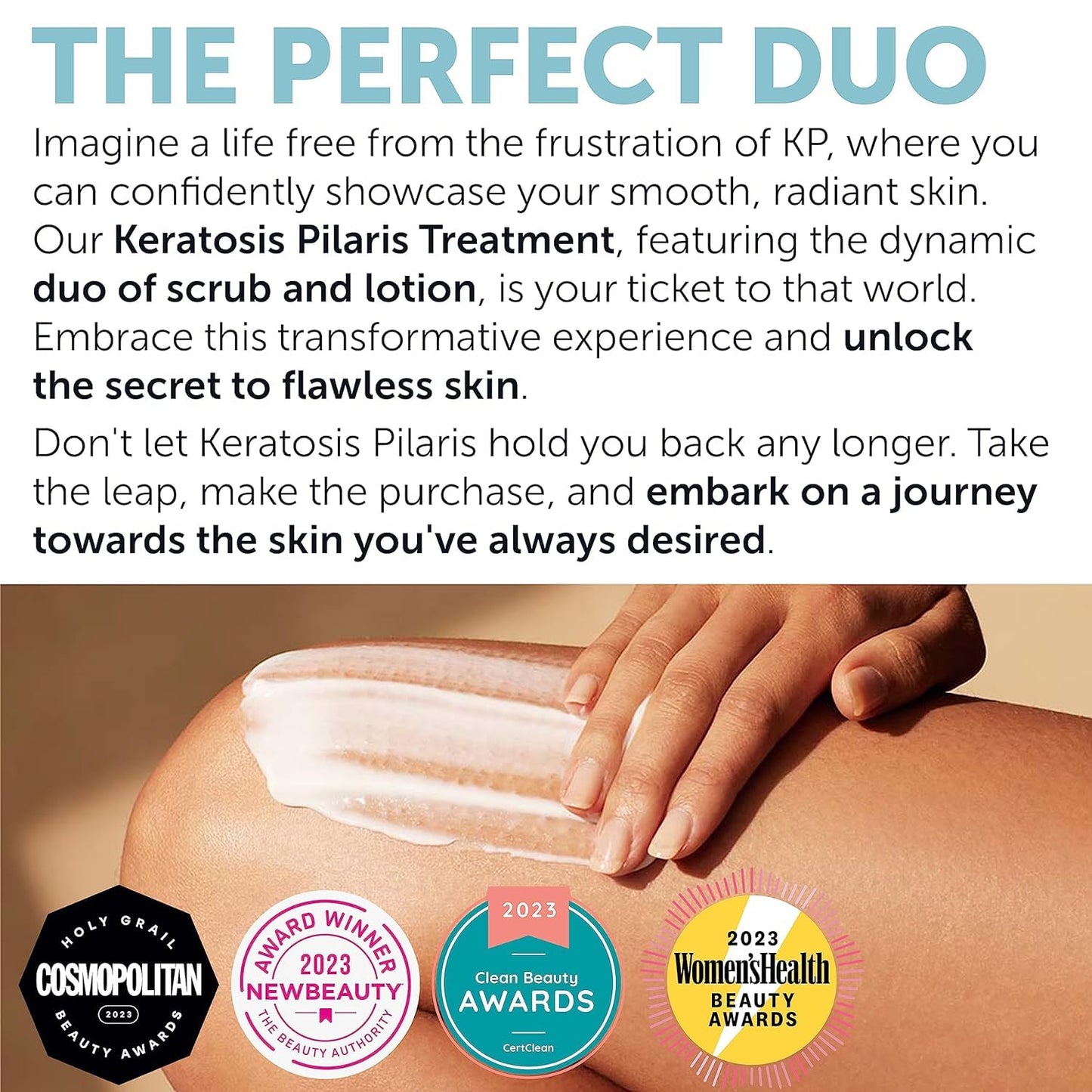 KP Bump Eraser Body Set – Keratosis Pilaris Lotion & Exfoliating Scrub for Strawberry Legs, Bumps, Redness & Dry Flaky Skin