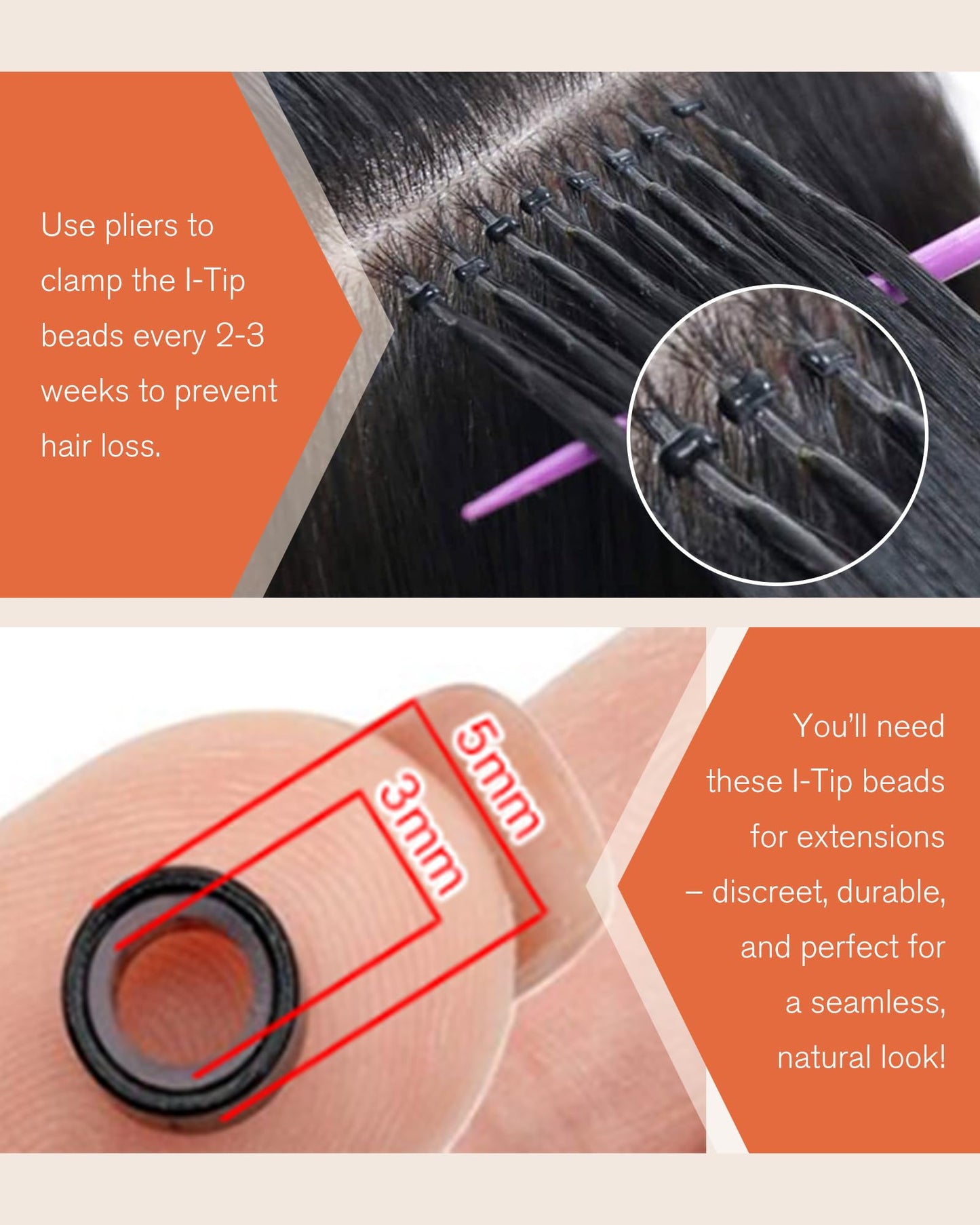 Sunny Hair 22" I Tip Human Hair Extensions Black – Pre-Bonded, Easy to Curl, Natural Look & Long-Lasting Volume for Women, 50g