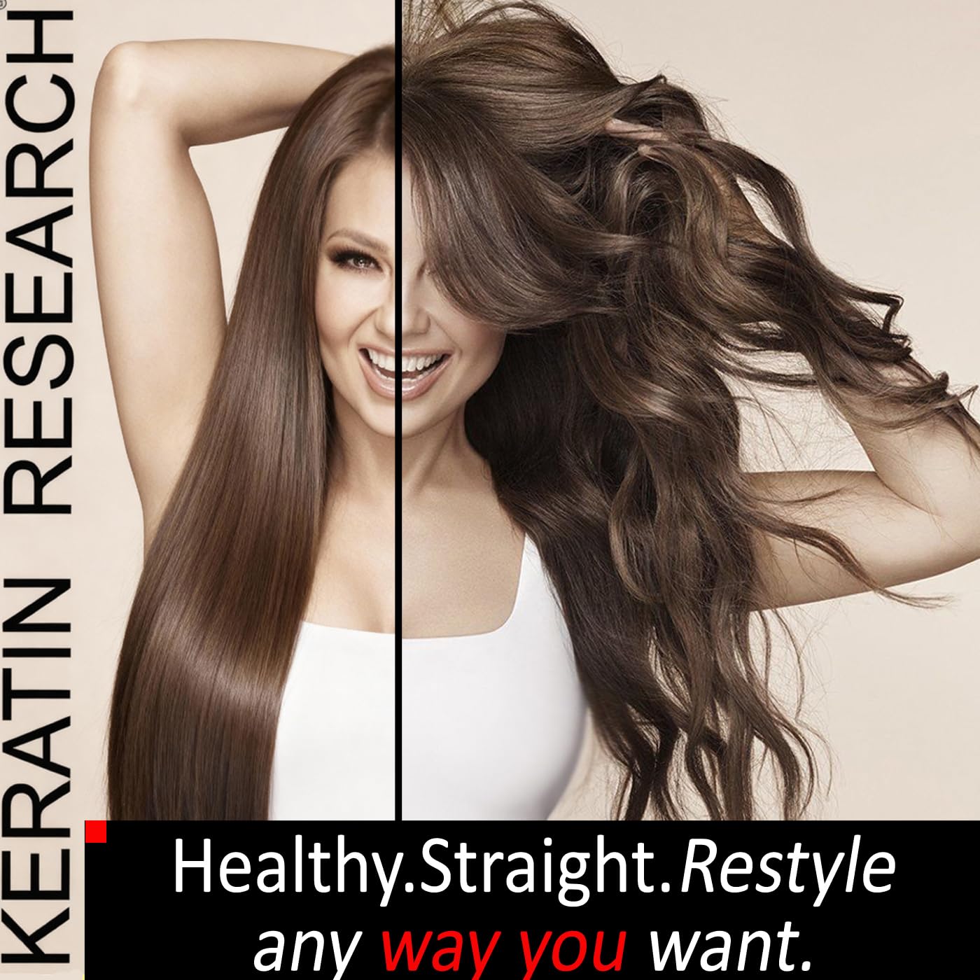 KERATIN RESEARCH Brazilian Keratin Hair Straightening & Smoothing Treatment | Professional Blowout for Shiny, Smooth, Natural-Looking Hair, 4 Oz Original