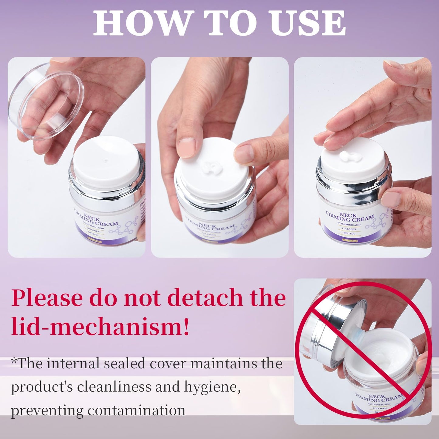 Retinol Face & Neck Cream – Anti-Aging Moisturizer with Collagen & Hyaluronic Acid, Firms & Tightens Skin, Day & Night, 1.7 oz