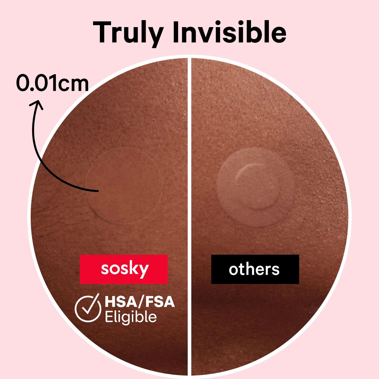 Sosky Invisible Hydrocolloid Acne Patches with Salicylic Acid – Pimple & Blemish Cover Stickers for Face, 48 Count, HSA Eligible