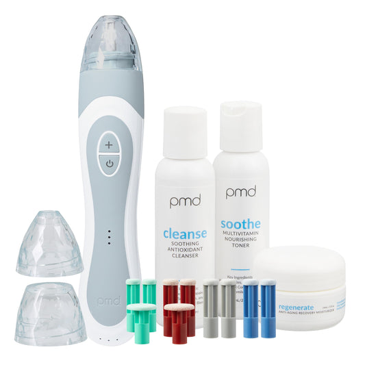 PMD Personal Microderm Elite Pro – At-Home Microdermabrasion Kit for Face & Body with Exfoliating Crystals, Vacuum Suction & 3 Speeds