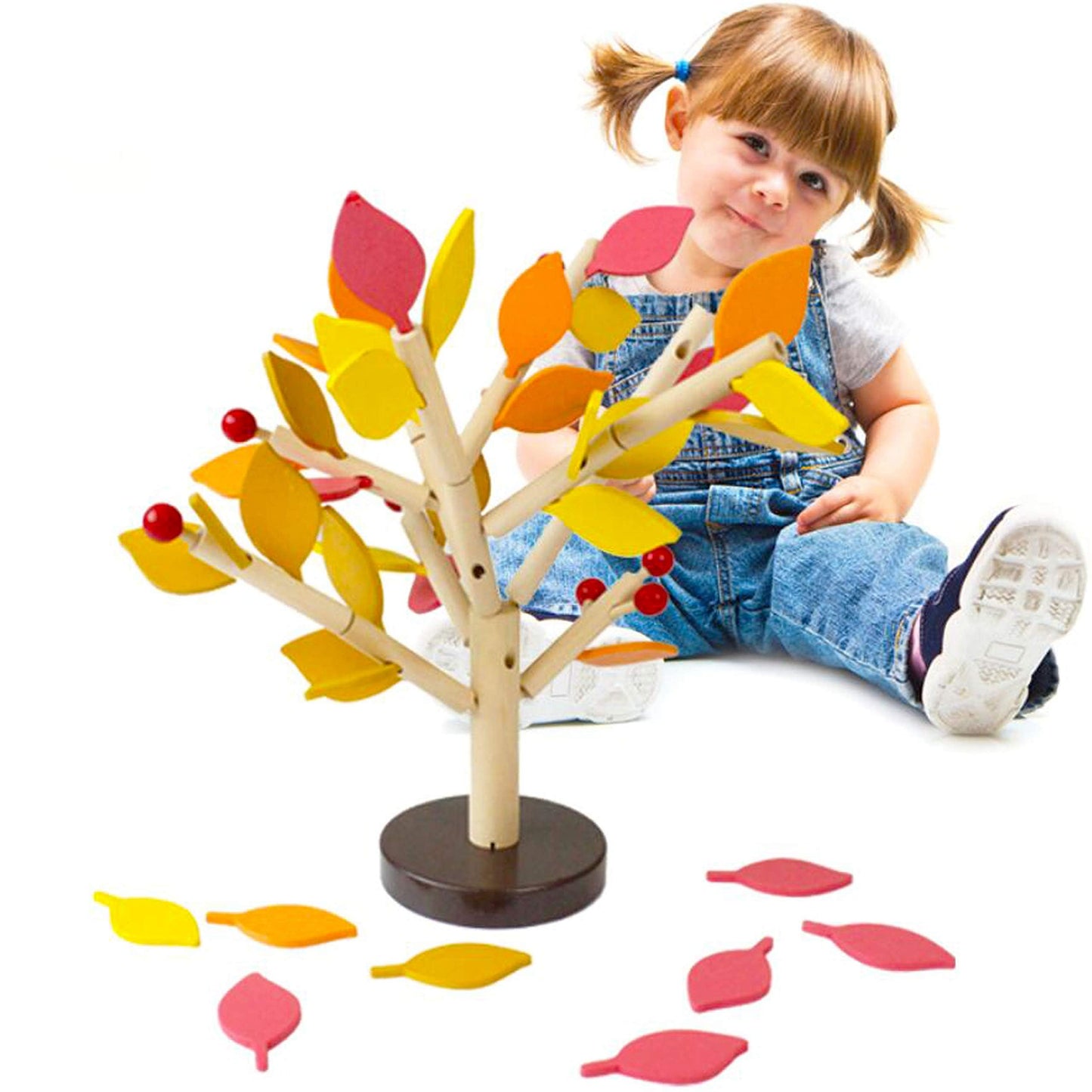 Carykon Wooden Building Blocks Tree Set for Kids 3+ | DIY Assembly & Educational Puzzle Toy | Home & Office Decor (Yellow)