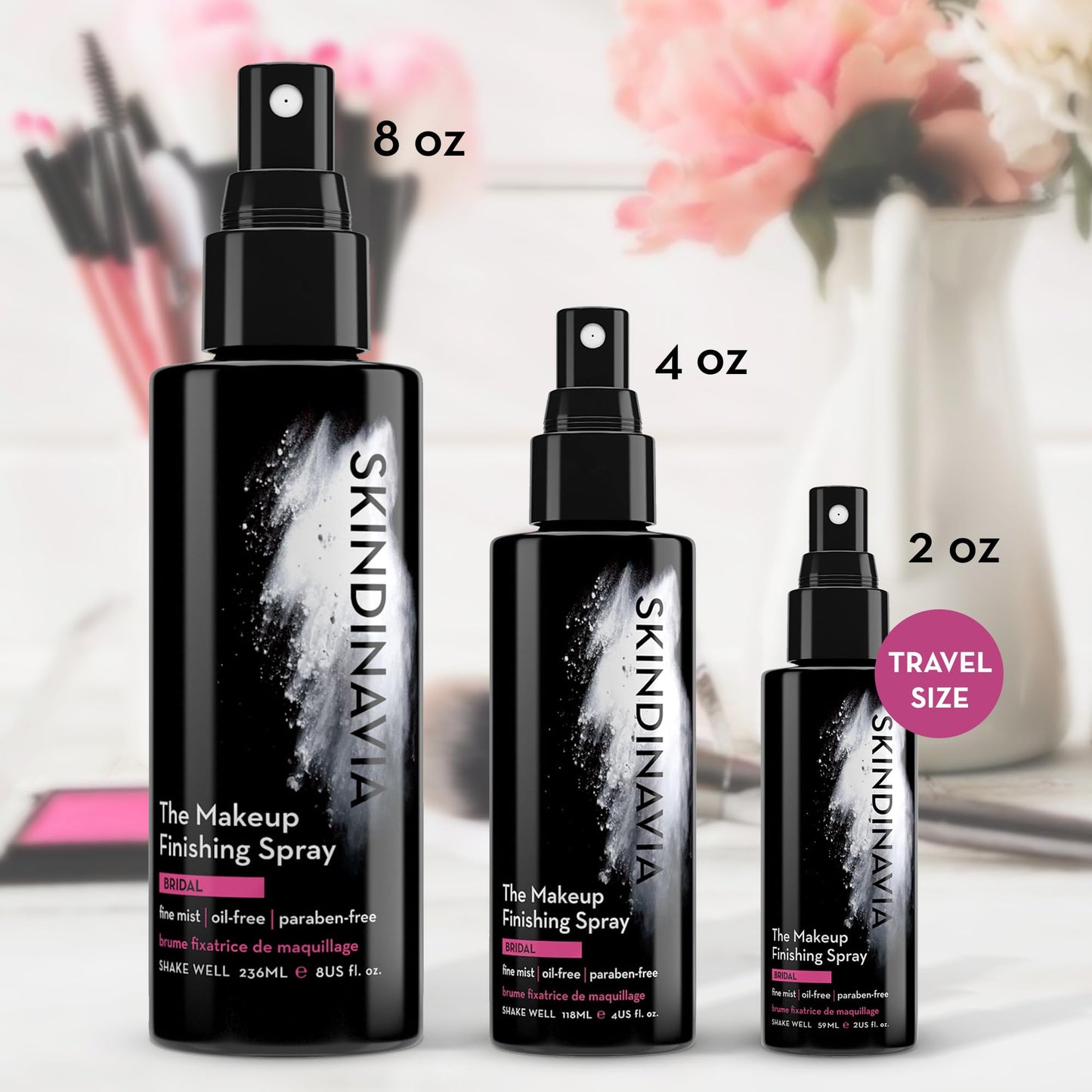 Skindinavia Makeup Finishing Spray – Bridal Setting Spray, Long-Lasting 16+ Hr, Waterproof & Heat-Resistant, 2 oz