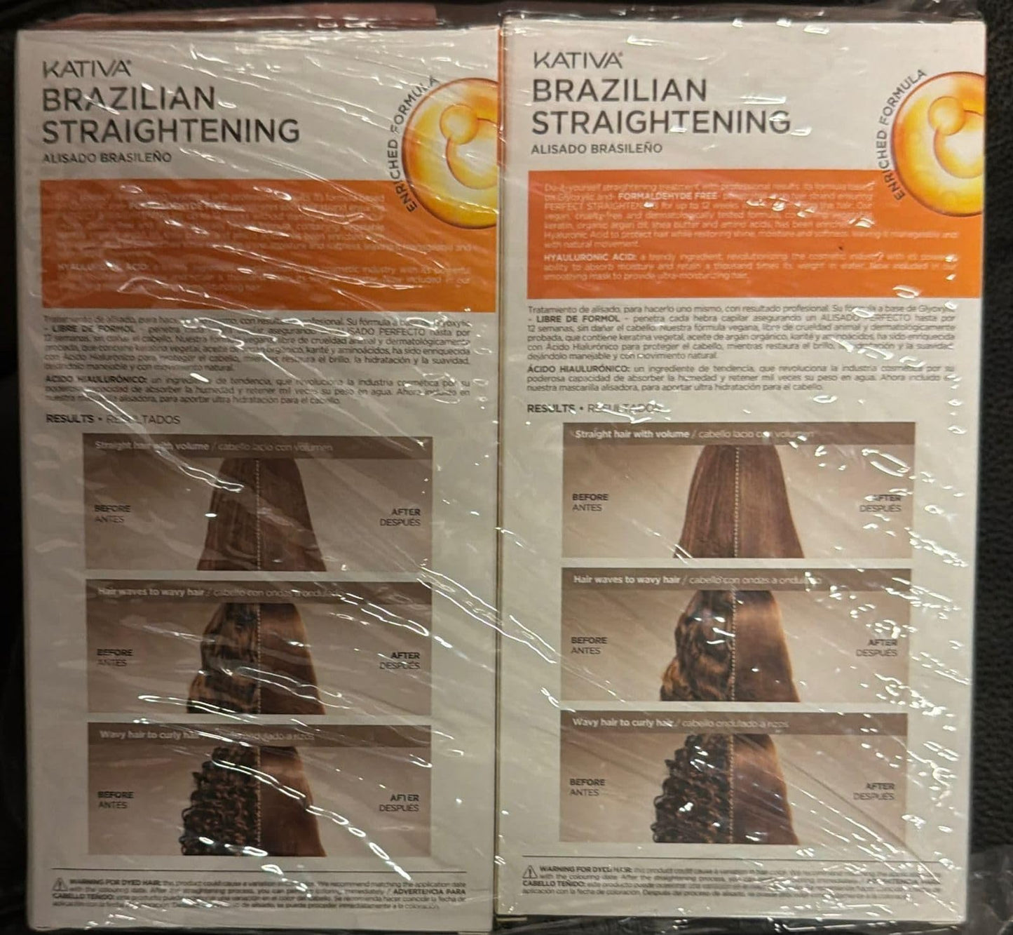 Kativa Brazilian Straightening Kit Pack of 2 – 12 Weeks Professional Hair Straightening with Argan Oil, Shea Butter, Keratin & Amino Acids