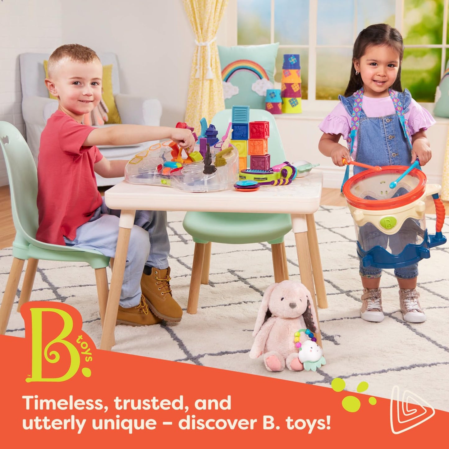 B. toys – Peek & Explore 3 – Pack – Farm, Sea, Dinos – Chunky Puzzle 3 – Pack – Wooden Puzzles – 8 Pieces Each – 2+ Years