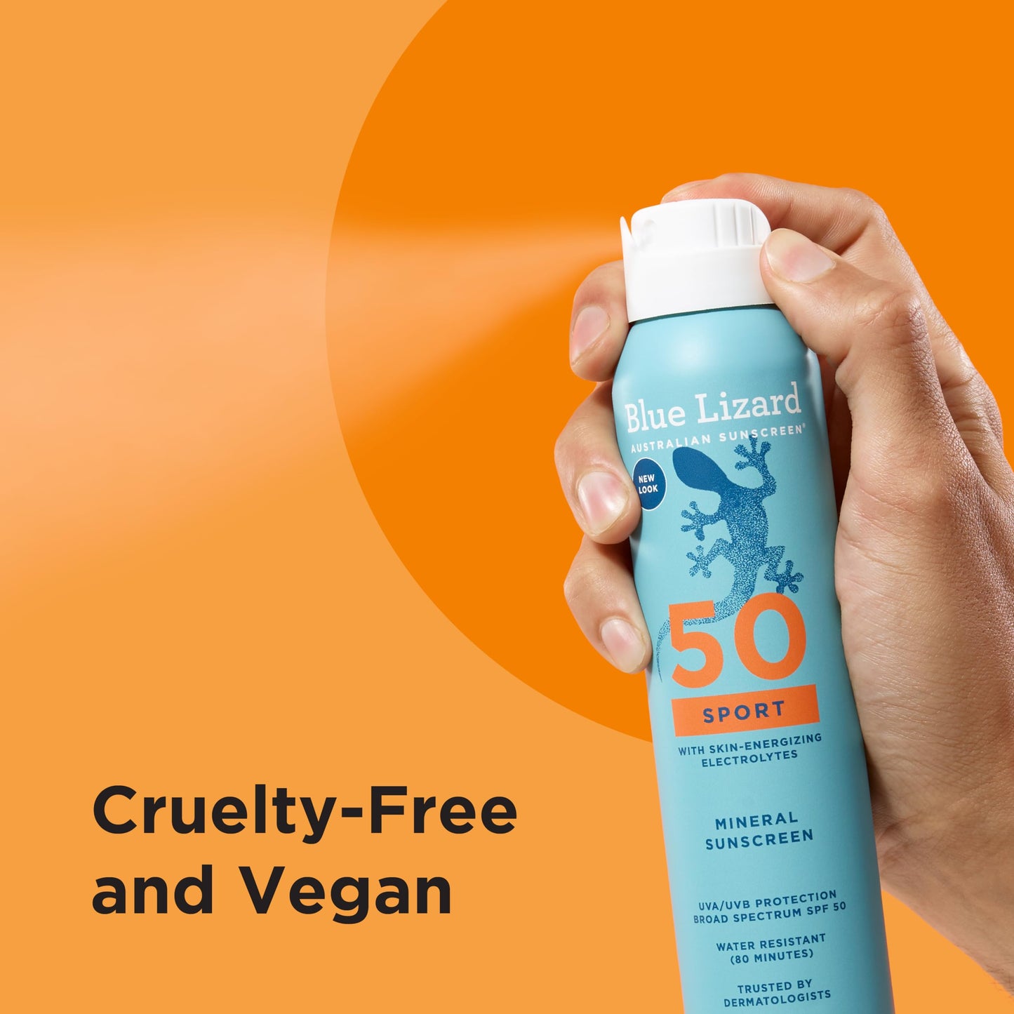 Blue Lizard Sport Mineral Sunscreen Spray SPF 50+ - Broad-Spectrum UVA/UVB, Water-Resistant, Zinc Oxide, Vegan, 5 fl oz