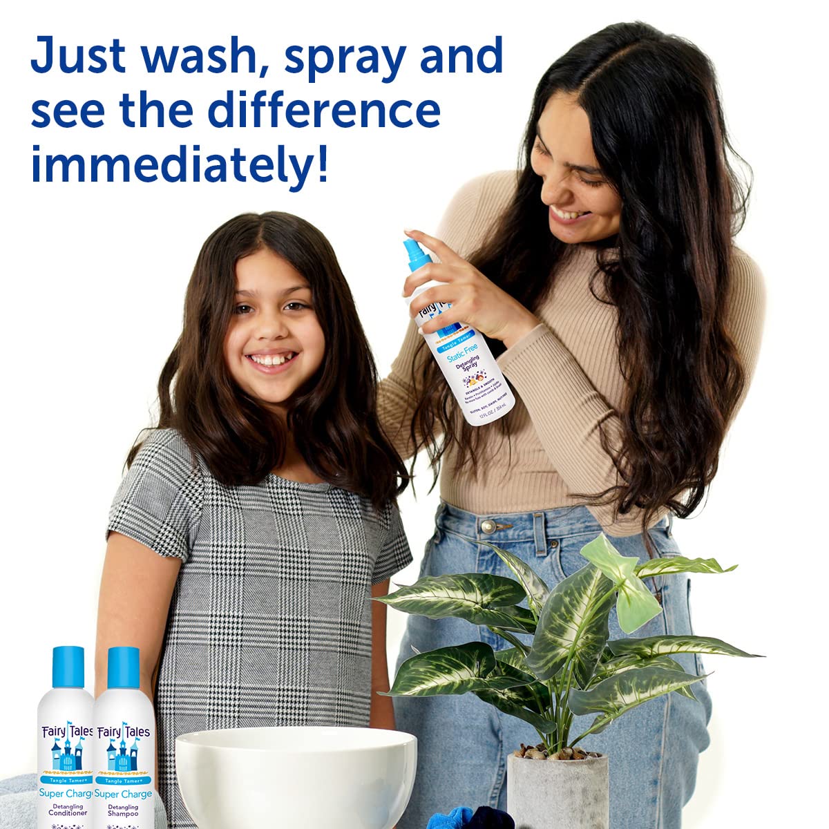 Fairy Tales Tangle Tamer Static Free Detangling Spray - Detangler Spray for Kids - Paraben Free, Sulfate Free, Gluten Free, Nut Free - 12 oz