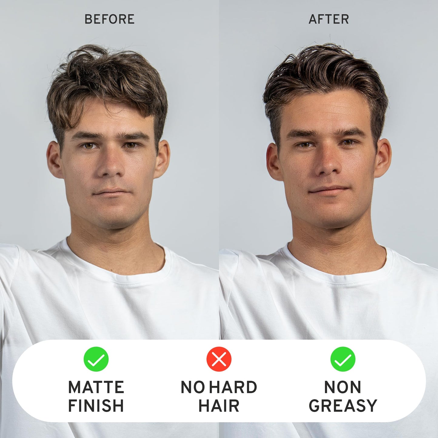 Hardworking Gentlemen - Medium Hold Hair Clay - Mens Hair Clay - ALL NATURAL ingredients - Matte Finish - Holds All Day - 2oz. (Medium Hold)