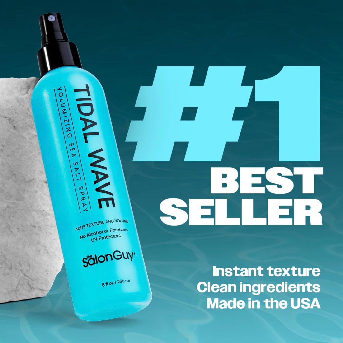 THESALONGUY Tidal Wave Sea Salt Spray – Volumizing & Texturizing Hair Pre-Styler for Men & Women, Lightweight, UV Protection, Alcohol & Paraben-Free