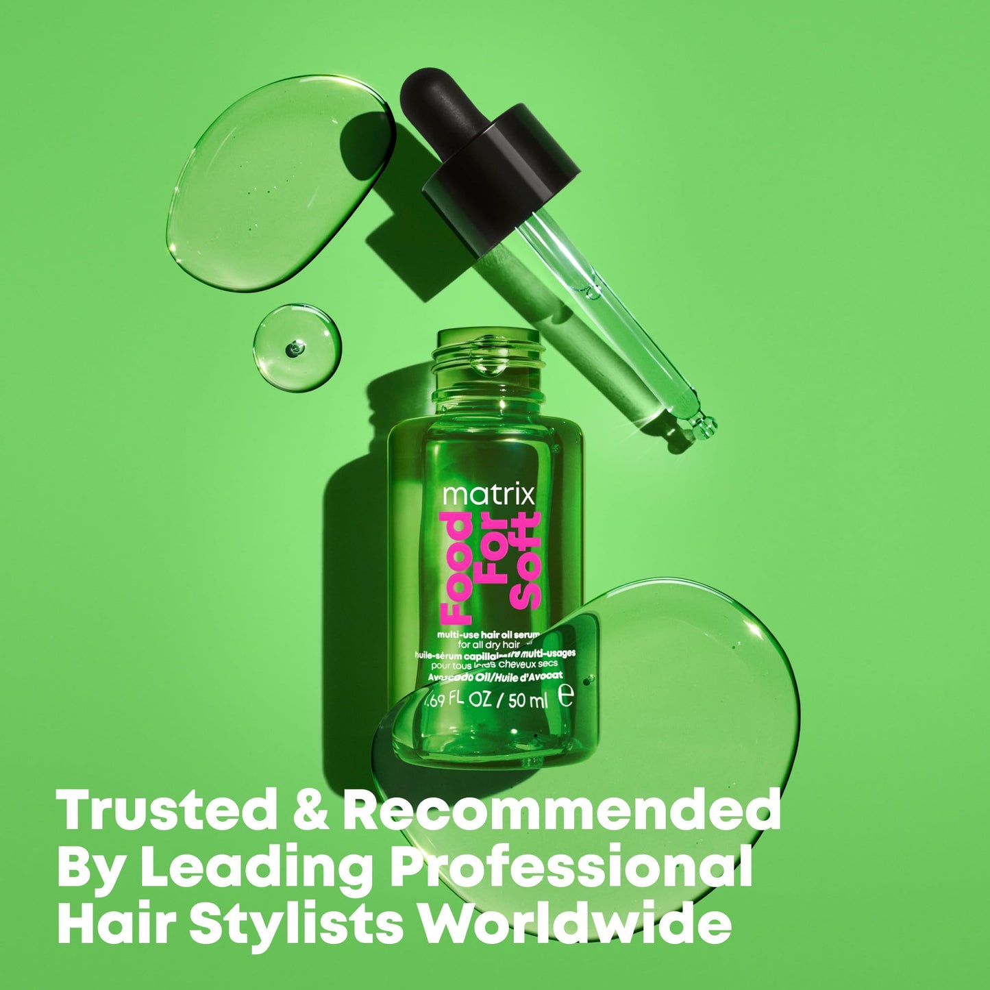 MATRIX Food For Soft Hair Serum Oil For Dry, Brittle and All Hair Types - Softens, Smooths and Adds Shine With Heat Protection, Repairing Leave In With Avocado Oil, 1.7 Fl Oz