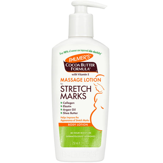 Palmer's Cocoa Butter Massage Lotion for Stretch Marks & Pregnancy, with Collagen, Elastin, Argan Oil & Shea Butter, 8.5 oz