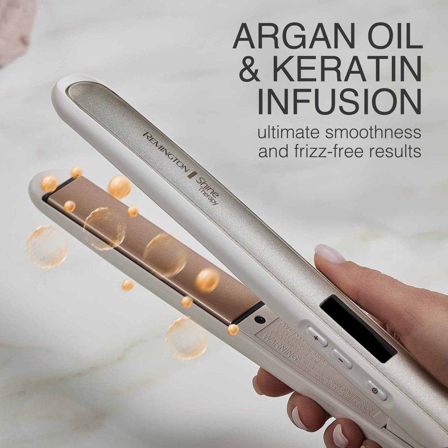 Remington Shine Therapy 1" Hair Straightener with Argan Oil & Keratin | Ceramic Flat Iron for Smooth, Shiny, Frizz-Free Hair, Professional Styling Tool