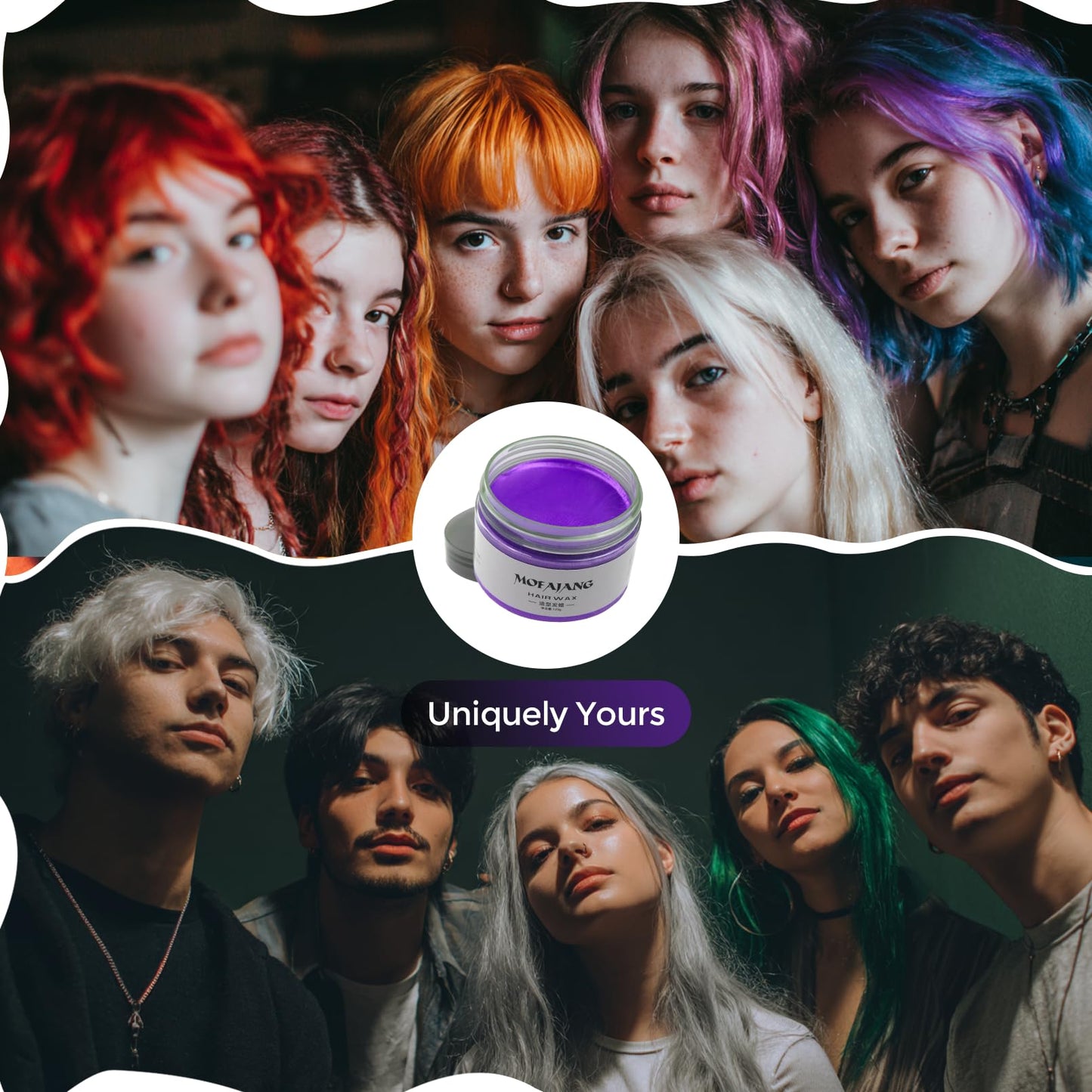 SOVONCARE Purple Hair Color Wax 4.23 oz – Temporary Washable Hair Dye for Men & Women | Strong Hold Styling Clay for Party, Cosplay & Daily Use