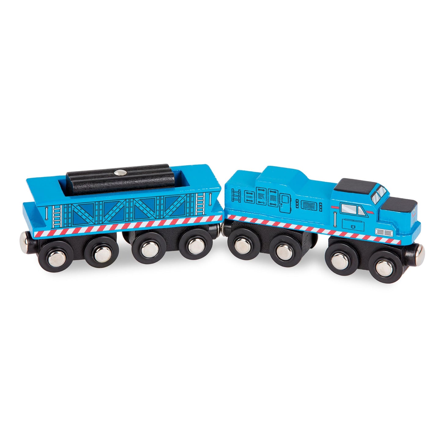 Battat – Classic Trains – 6 Pieces Wooden Railroad Set – Magnetic Toy Trains – Train Engines & Cars – 3+ Years– Wooden Locomotives & Freight Cars