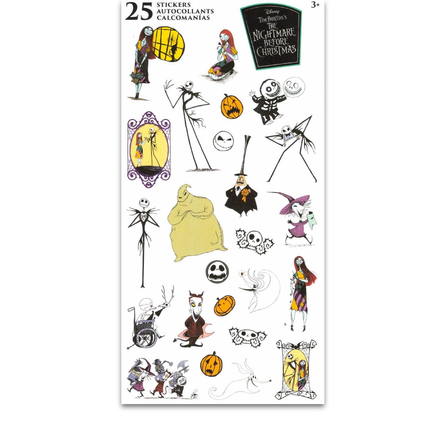 Disney Nightmare Before Christmas Kids 3-in-1 Shampoo, Conditioner & Body Wash Set – Scary Blueberry Scent, 8 Oz Bottle + Stickers Bundle