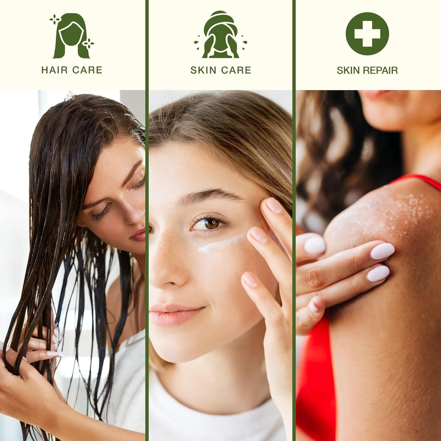 Amazing Aloe Vera Gel 100% Pure & Freshly Cut - Natural Sunburn, After Shave, Face, Skin & Hair Care - Unscented, Vegan - 16oz (2x8oz)