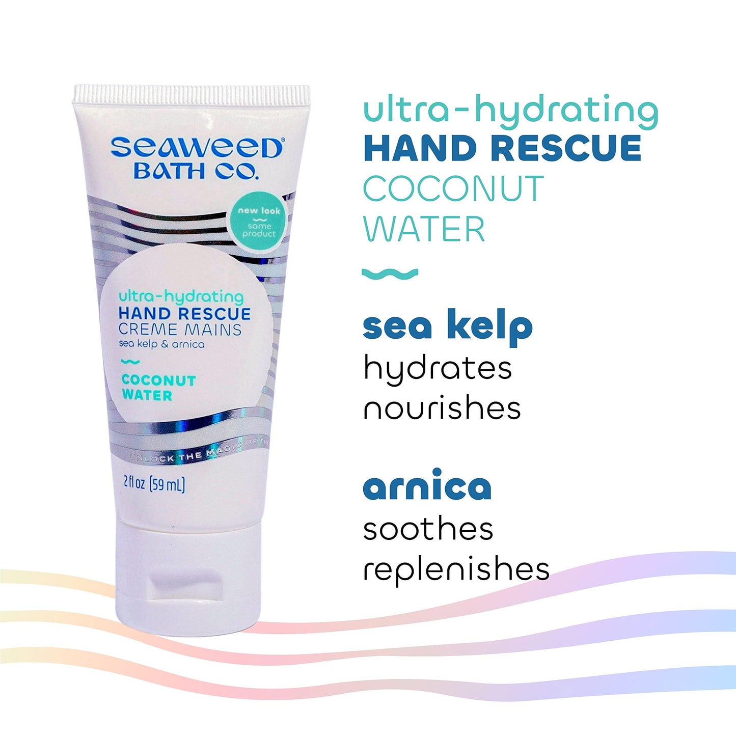 Seaweed Bath Co. Ultra-Hydrating Hand Rescue Hand Cream, Coconut Water Scent, 2 Ounce, Sustainably Harvested Seaweed, Sea Kelp, Arnica
