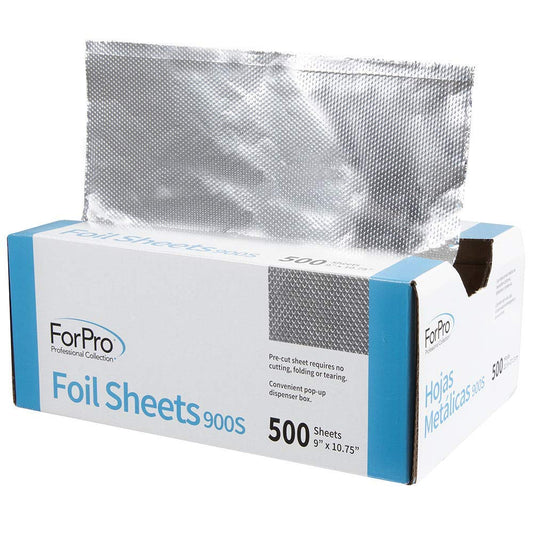 ForPro Embossed Foil Sheets 900S – 500 Count Pop-Up Aluminum Foil for Hair Coloring & Highlighting, Food Safe, 9”x10.75”, Salon Quality