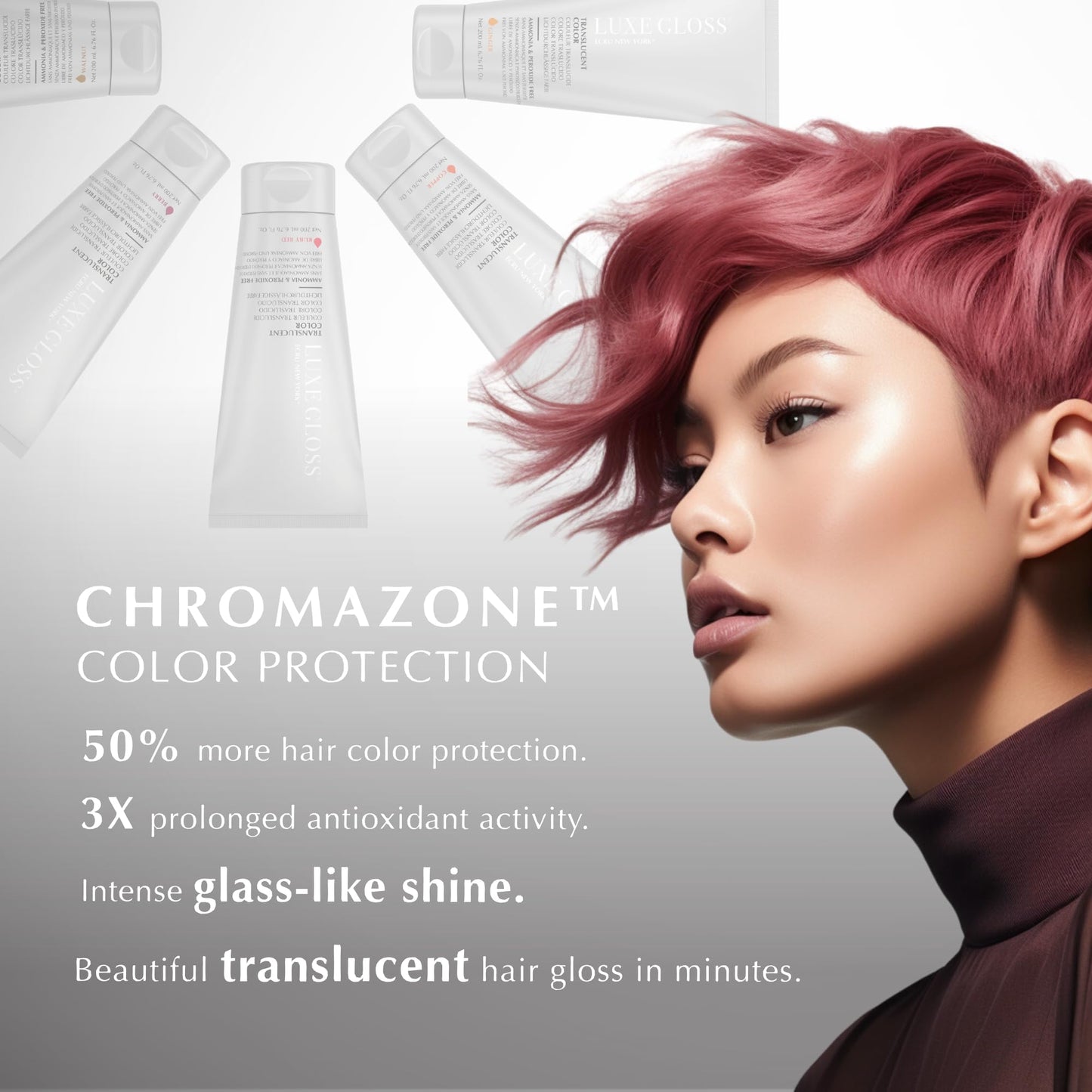 ECRU New York LUXE GLOSS Hair Gloss for Enhanced Color and Glass-Like Shine, Clear