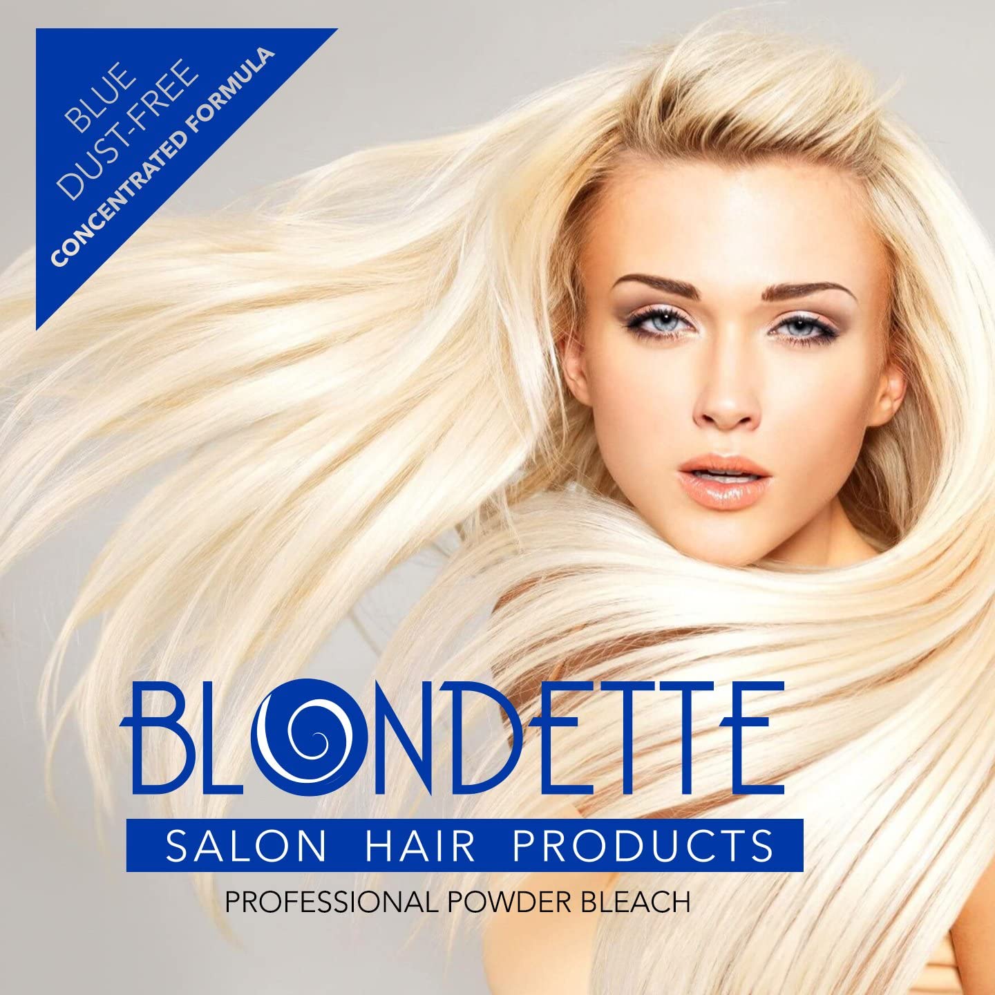 Blondette Salon Professional Dust-Free Blue Hair Powder Bleach 460 g - 30 Volumes Professional Peroxide Creme (1L), White