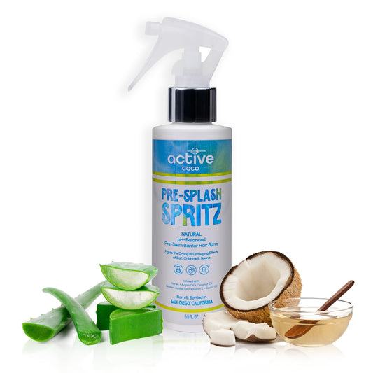 Active COCO Pre Swim Hair Protection Spray | Shields from Chlorine, Salt & Heat | Coconut Oil, Jojoba, Aloe & Vitamin E | pH Balanced, Made in USA