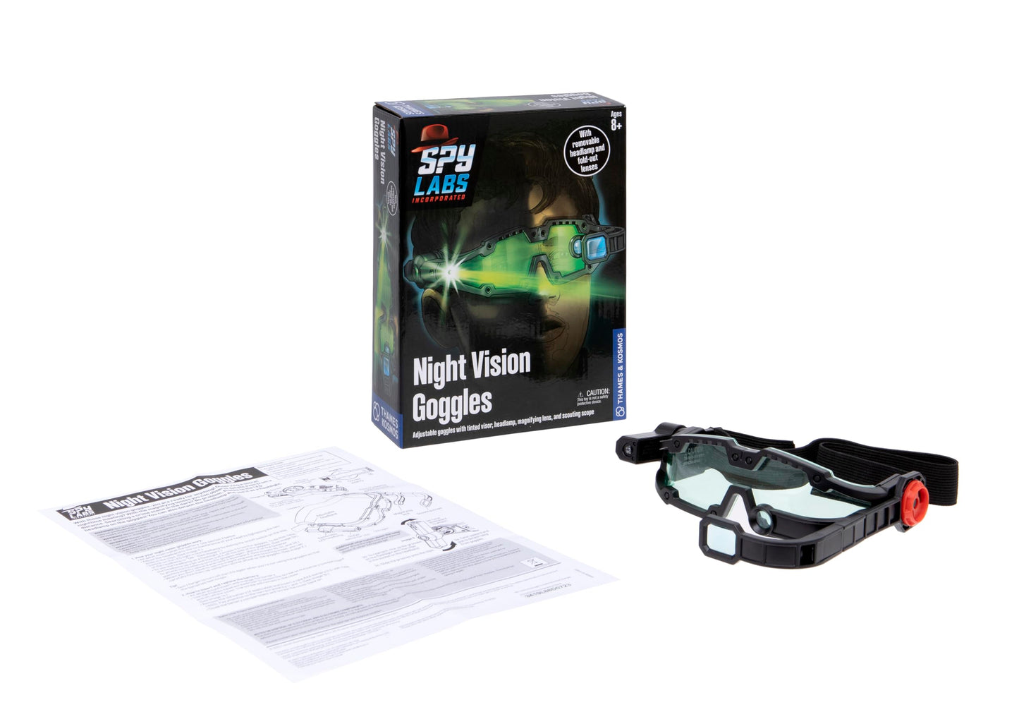 Thames & Kosmos Spy Labs Night Vision Goggles – Conduct Secret Missions & Night Surveillance | Detective Gear for Young Investigators