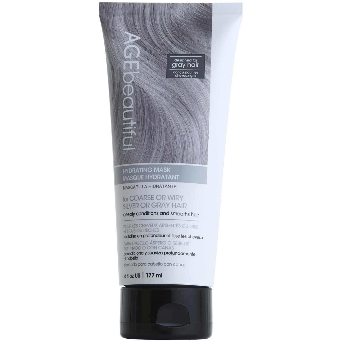 AGEbeautiful Hydrating Mask for Coarse, Silver & Gray Hair – Infused with Silk Amino Acids & Keratin to Deeply Condition, Smooth & Reduce Frizz