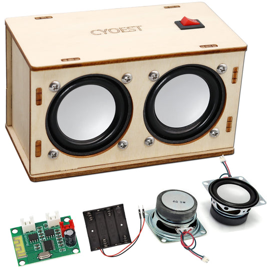 Build Your Own Bluetooth Speaker STEM Kit – DIY Electronics & Science Experiment for Kids & Teens, Beginner-Friendly Dual Speaker Set