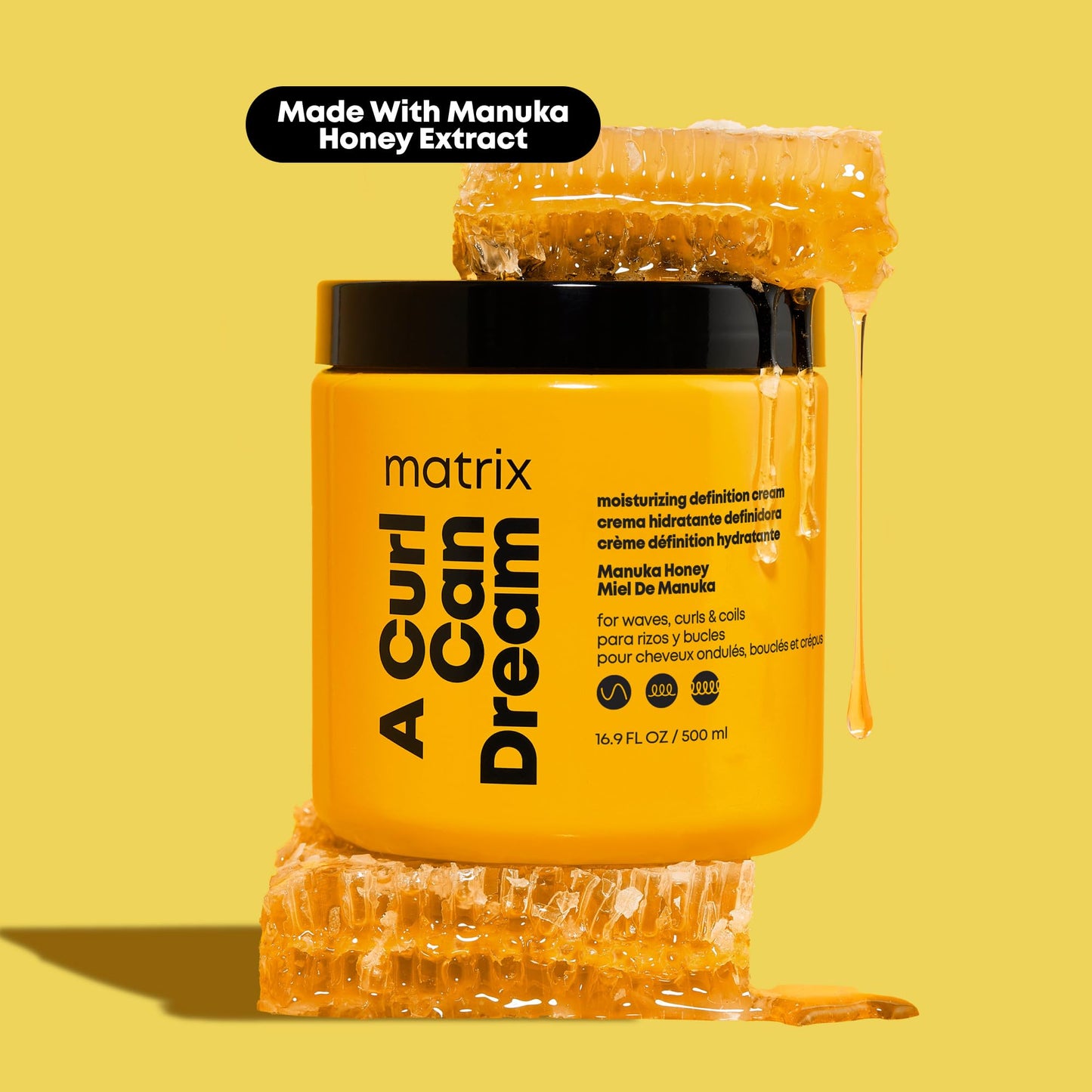 Matrix A Curl Can Dream Leave-In Cream – Moisturizes, Defines & Detangles Curly, Coily & Wavy Hair, Heat & Frizz Protection, 16.9 Fl Oz