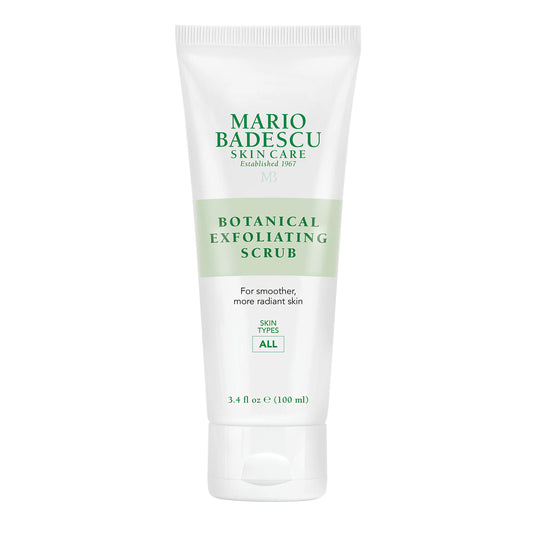 Mario Badescu Botanical Exfoliating Scrub for All Skin Types, Face Wash with Ivory Palm Seeds & Green Tea, Gentle 3.4 Fl Oz