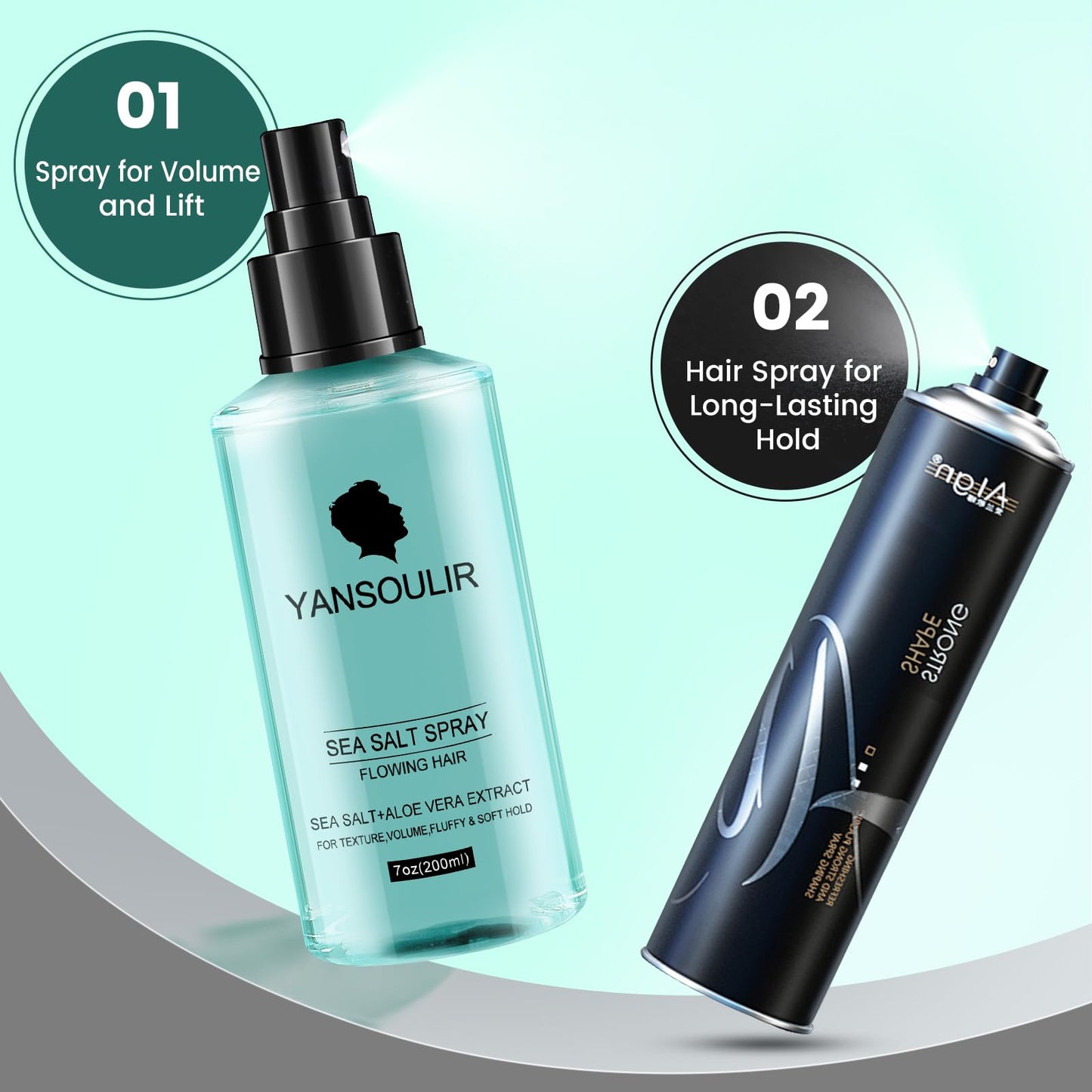 Yansoulir Men's Sea Salt Spray – Natural Hair Texturizer with Sea Salt, Kelp & Aloe Vera for Added Volume, Texture & Soft Hold – 7 oz