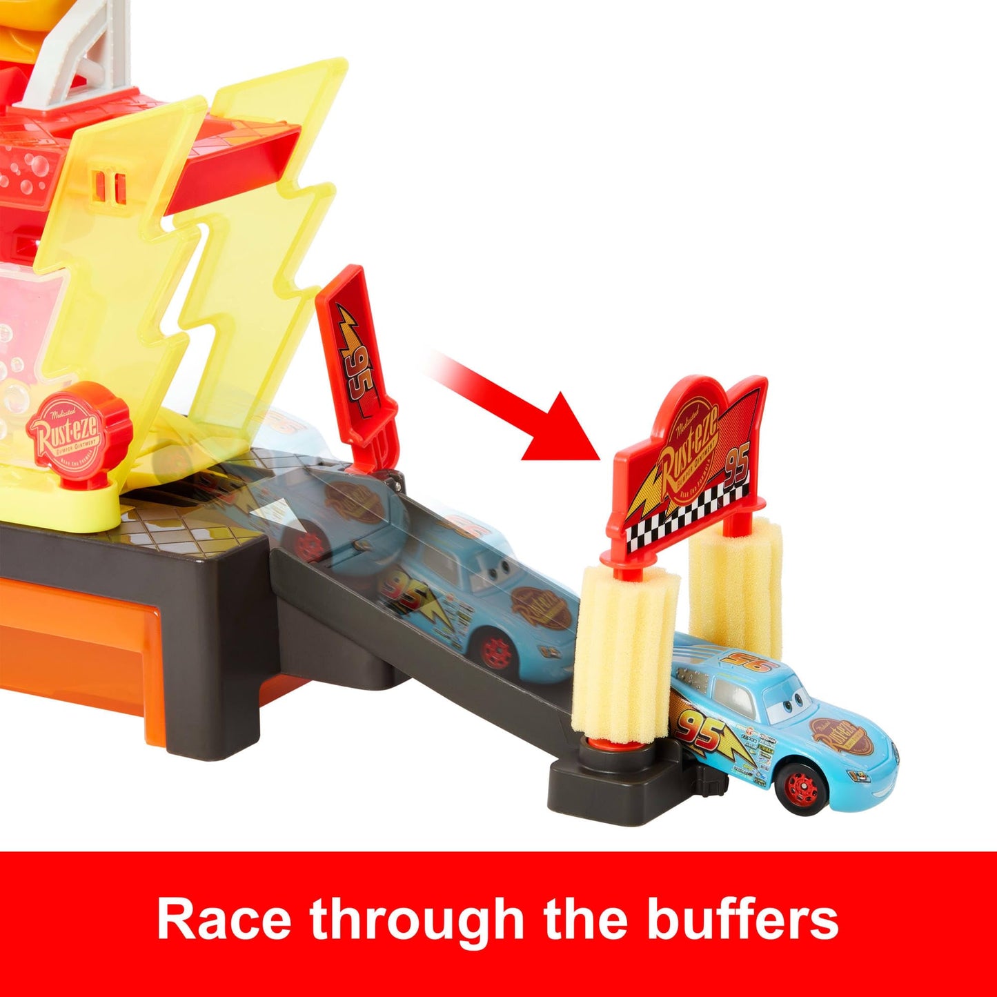 Mattel Disney Pixar Cars Color Changers Car Wash Playset with Color Changing Lightning McQueen Toy Vehicle, 20-Inches Long, Connects to Other Sets