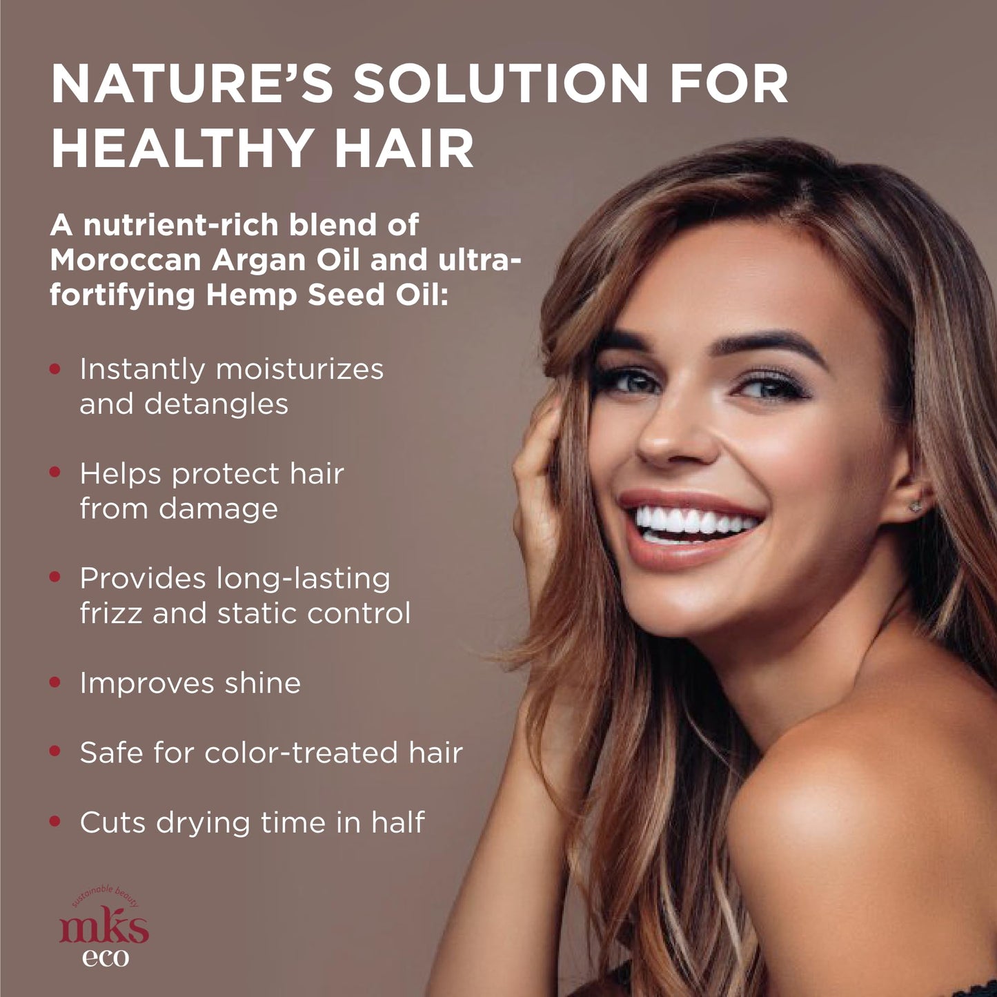 Earthly Body MKS eco X, Original Scent - 4 fl oz - Leave-In Treatment & Detangler - Moroccan Argan Oil, Hemp Seed Oil - Vegan & Cruelty Free