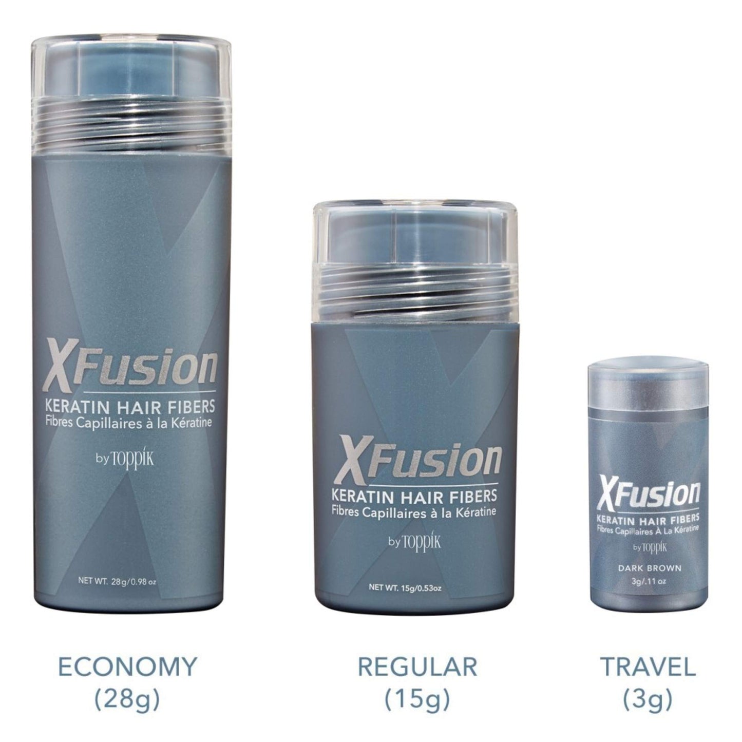 XFusion Keratin Hair Fibers - Dark Brown (Large Size 28g)